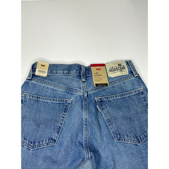 Levi’s silvertab relaxed straight leg Jeans mens 28 X 32Light Wash Distressed - Picture 2 of 6